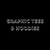 Text 'GRAPHIC TEES & HOODIES' on a black background